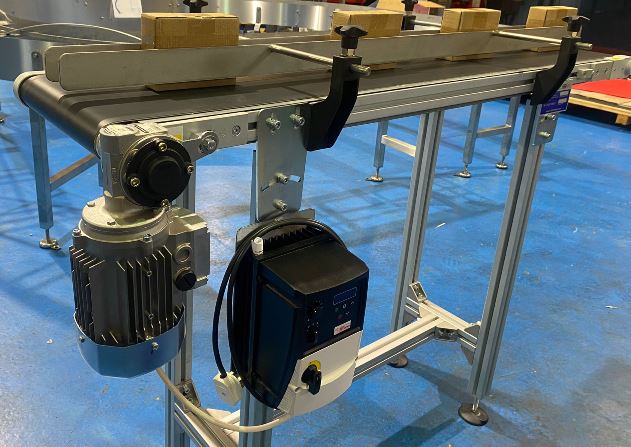 Aluminium Conveyor with Black Belt UK